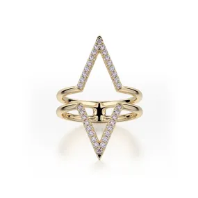 0.14ctw Double V Diamond Ring