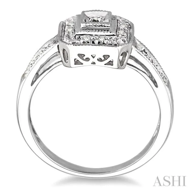 1/20 Ctw Single Cut Diamond Ring in 10K White Gold