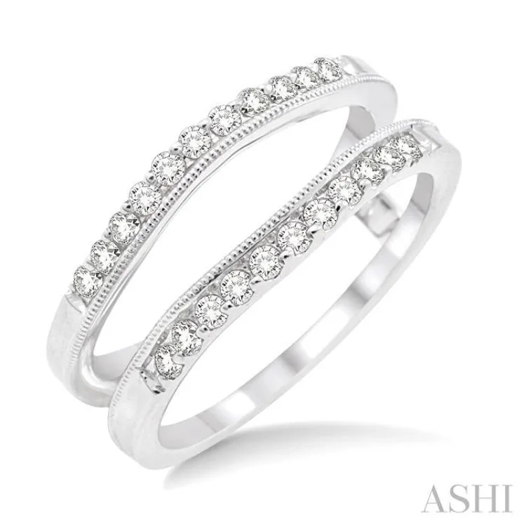 1/3 Ctw Round Cut Diamond Insert Ring in 14K White Gold