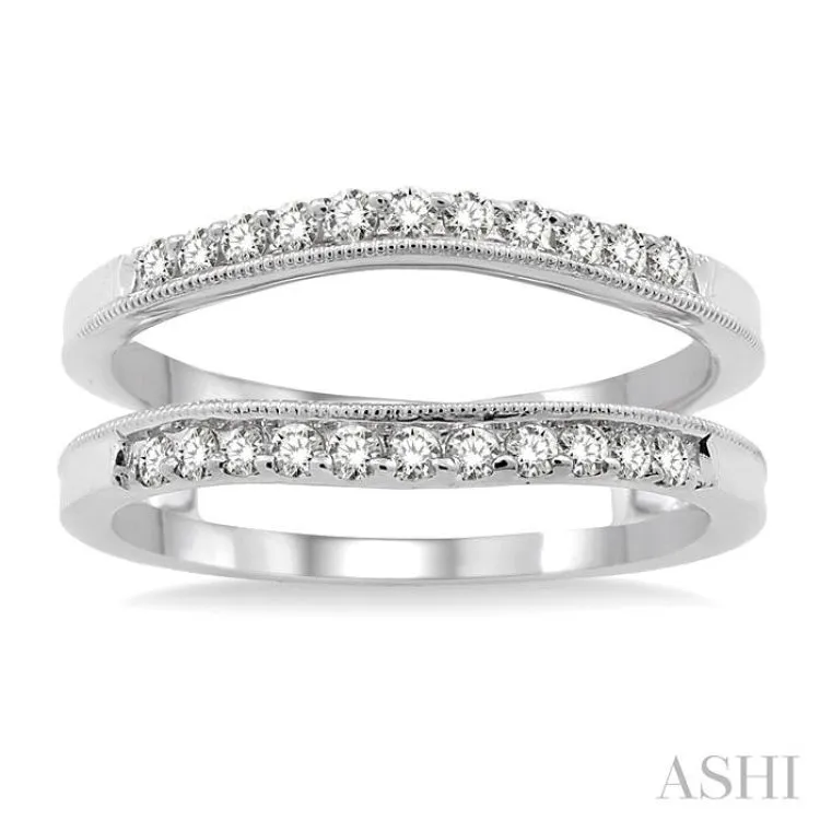 1/3 Ctw Round Cut Diamond Insert Ring in 14K White Gold