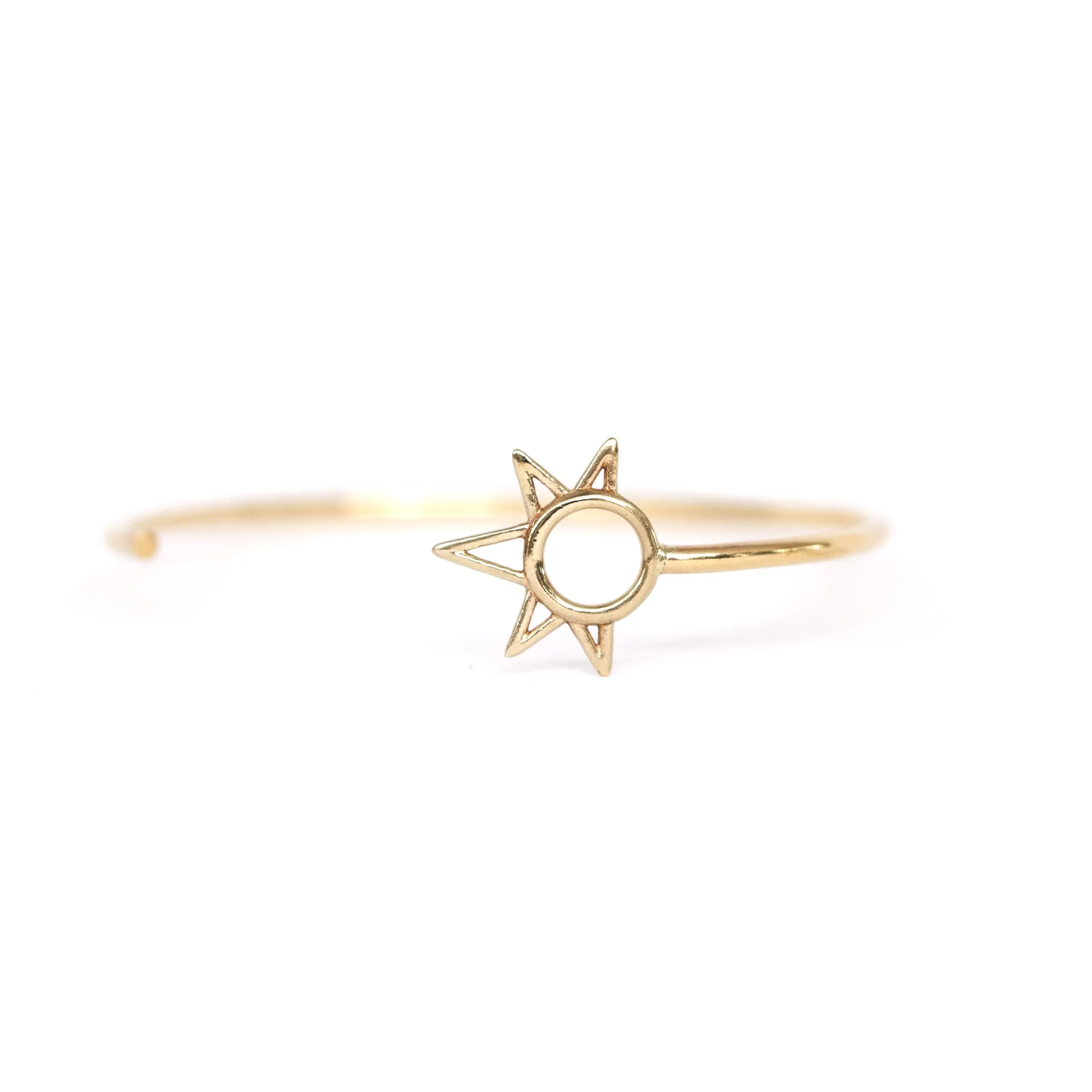 14k Gold Simple Sun Cuff