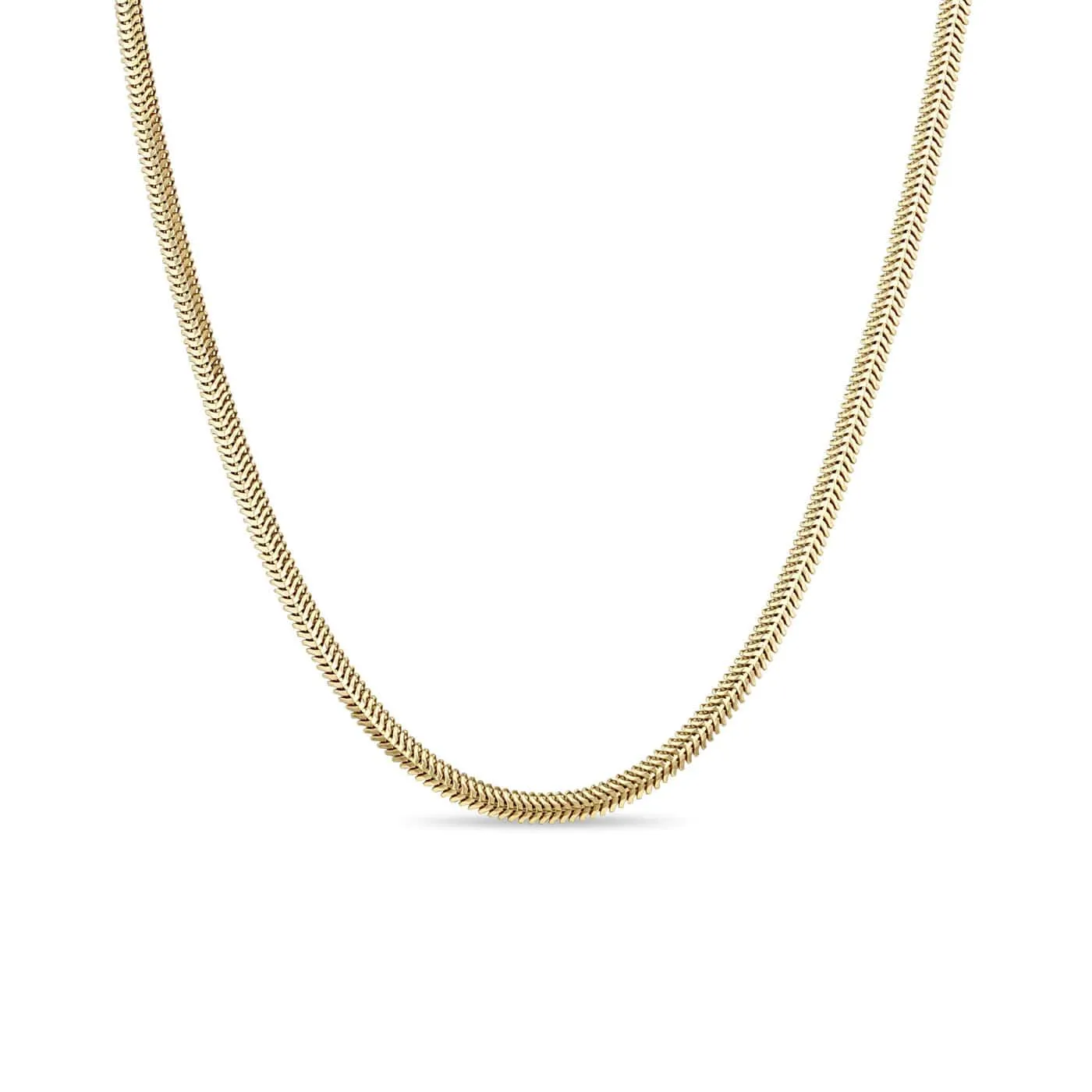 14k Yellow Gold Small Oval Snake Chain Necklace