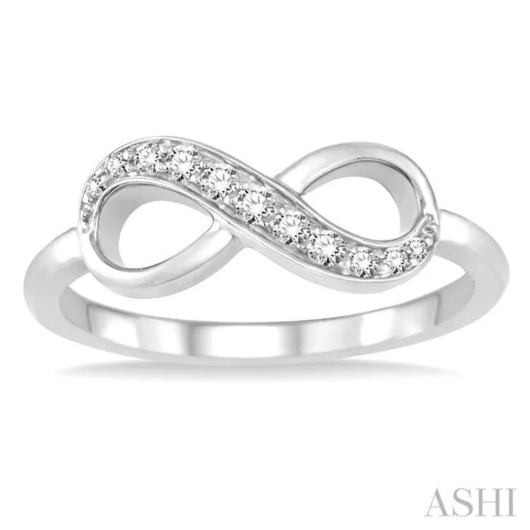 1/6 Ctw Round Cut Diamond Infinity Ring in 10K White Gold