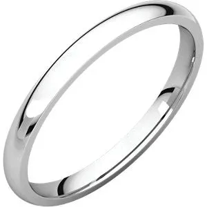 18K White 2mm Light Comfort Fit Band