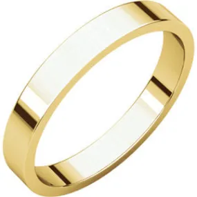 18K Yellow 3mm Flat Band