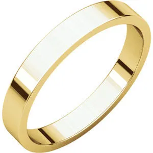 18K Yellow 3mm Flat Band