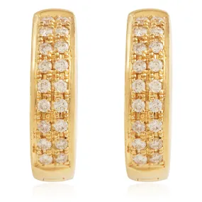 18k Yellow Gold .15ct Diamond Hoop Earrings