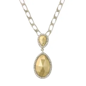 1928 Jewelry Fusion Lux Teardrop Pendant Necklace 16"   3" Extender