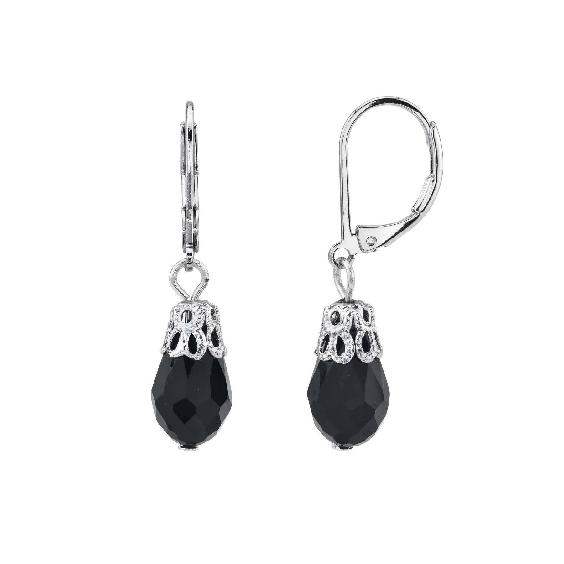 1928 Jewelry Teardrop Crystal Bead Allure Drop Earrings