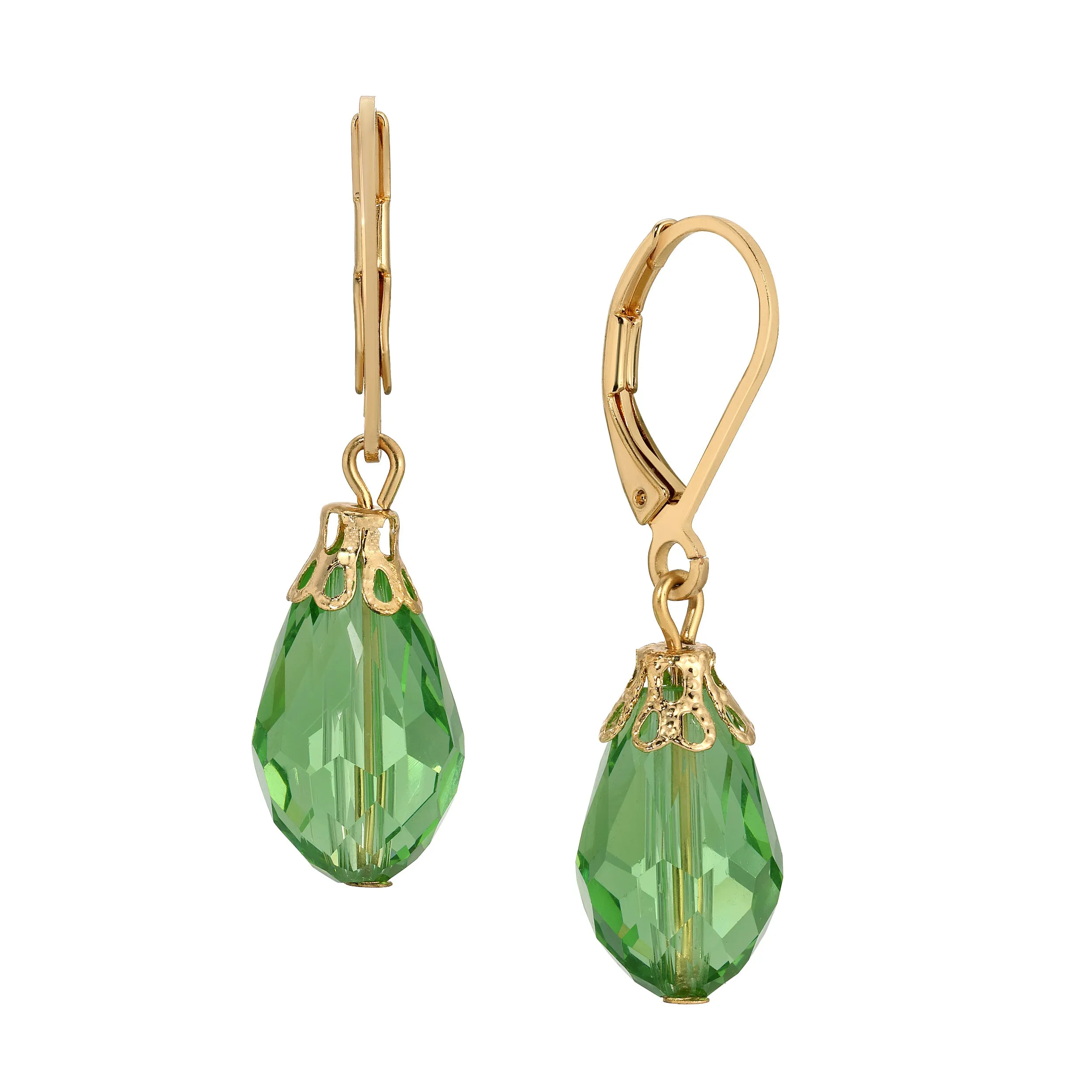 1928 Jewelry Teardrop Crystal Bead Allure Drop Earrings