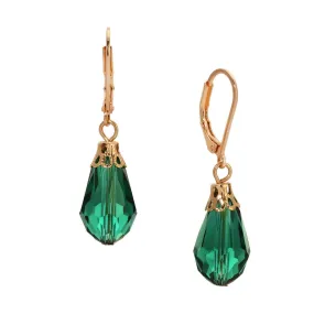 1928 Jewelry Teardrop Crystal Bead Allure Drop Earrings