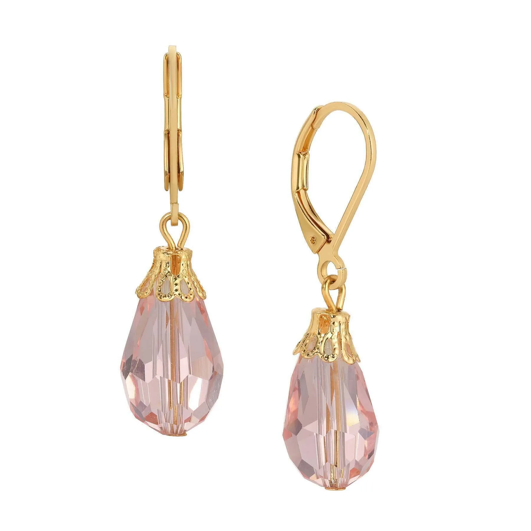 1928 Jewelry Teardrop Crystal Bead Allure Drop Earrings