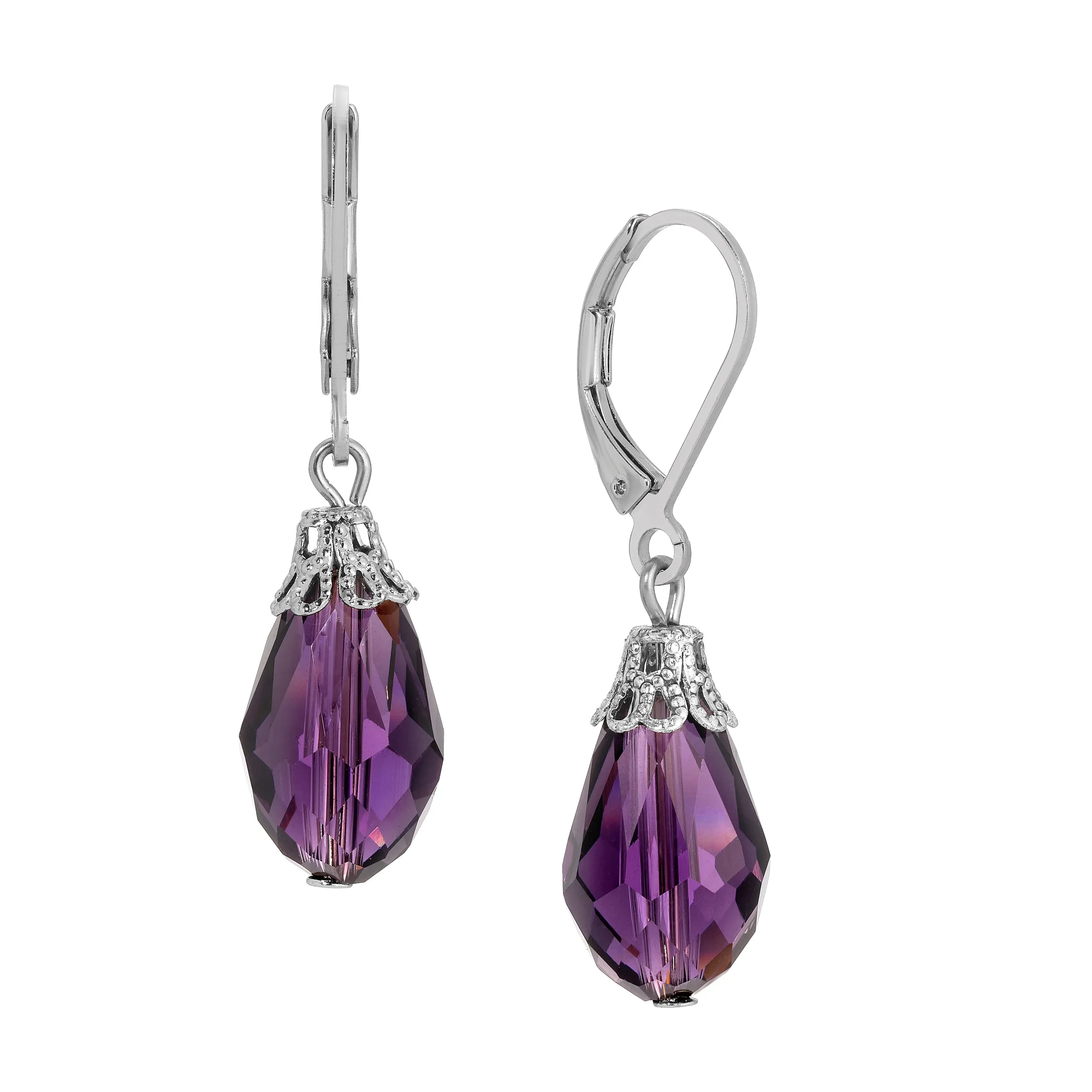 1928 Jewelry Teardrop Crystal Bead Allure Drop Earrings