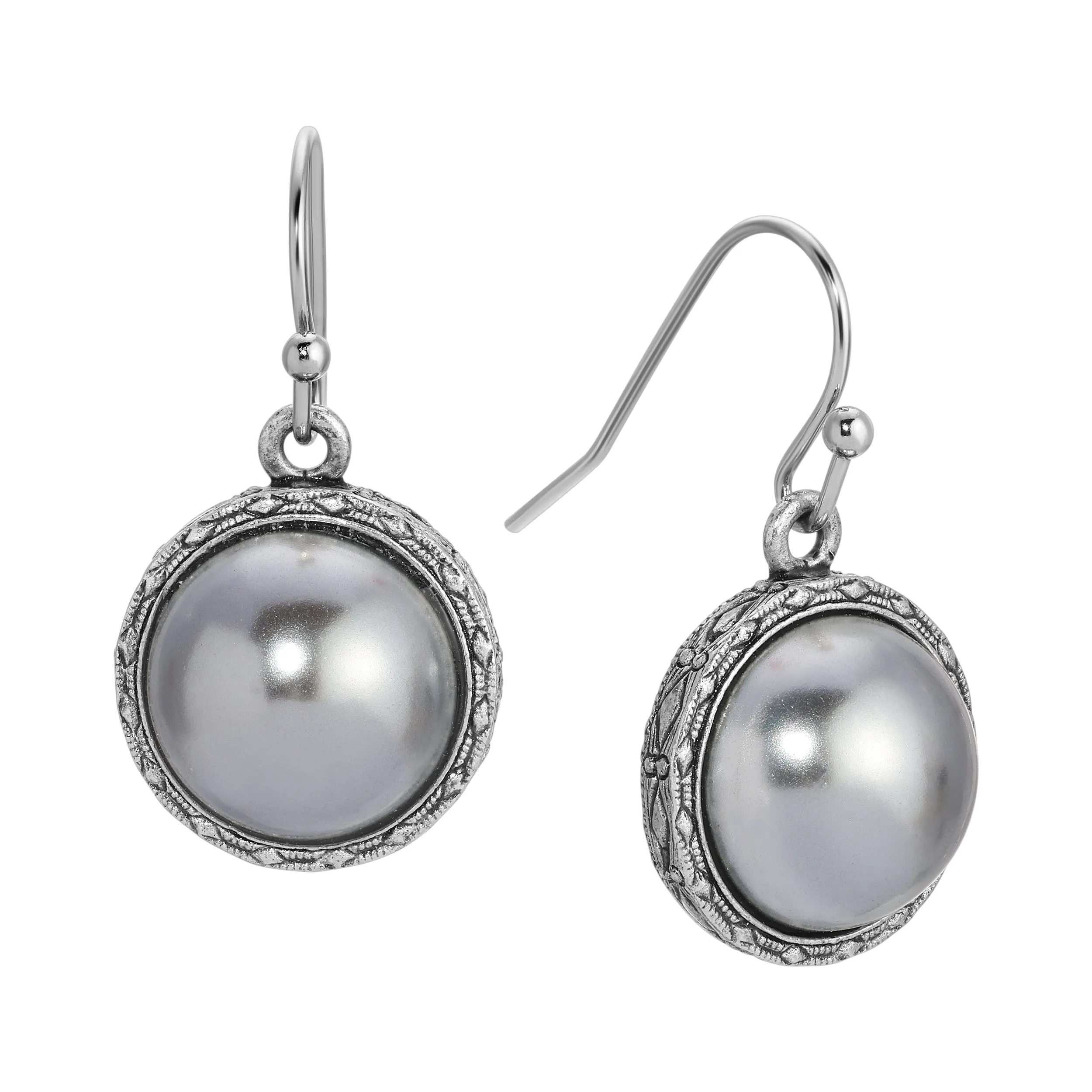 1928 Jewelry Timeless Elegance Round Stone Drop Earrings