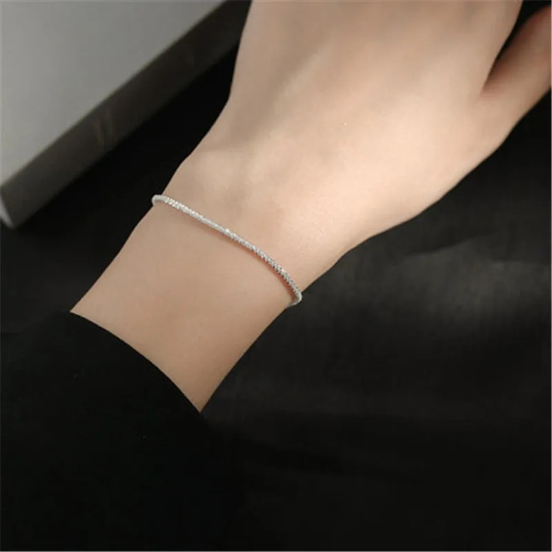 2022 Popular Silver Colour Sparkling Clavicle Chain Choker Necklace Collar For Women Fine Jewelry Wedding Party Birthday Gift