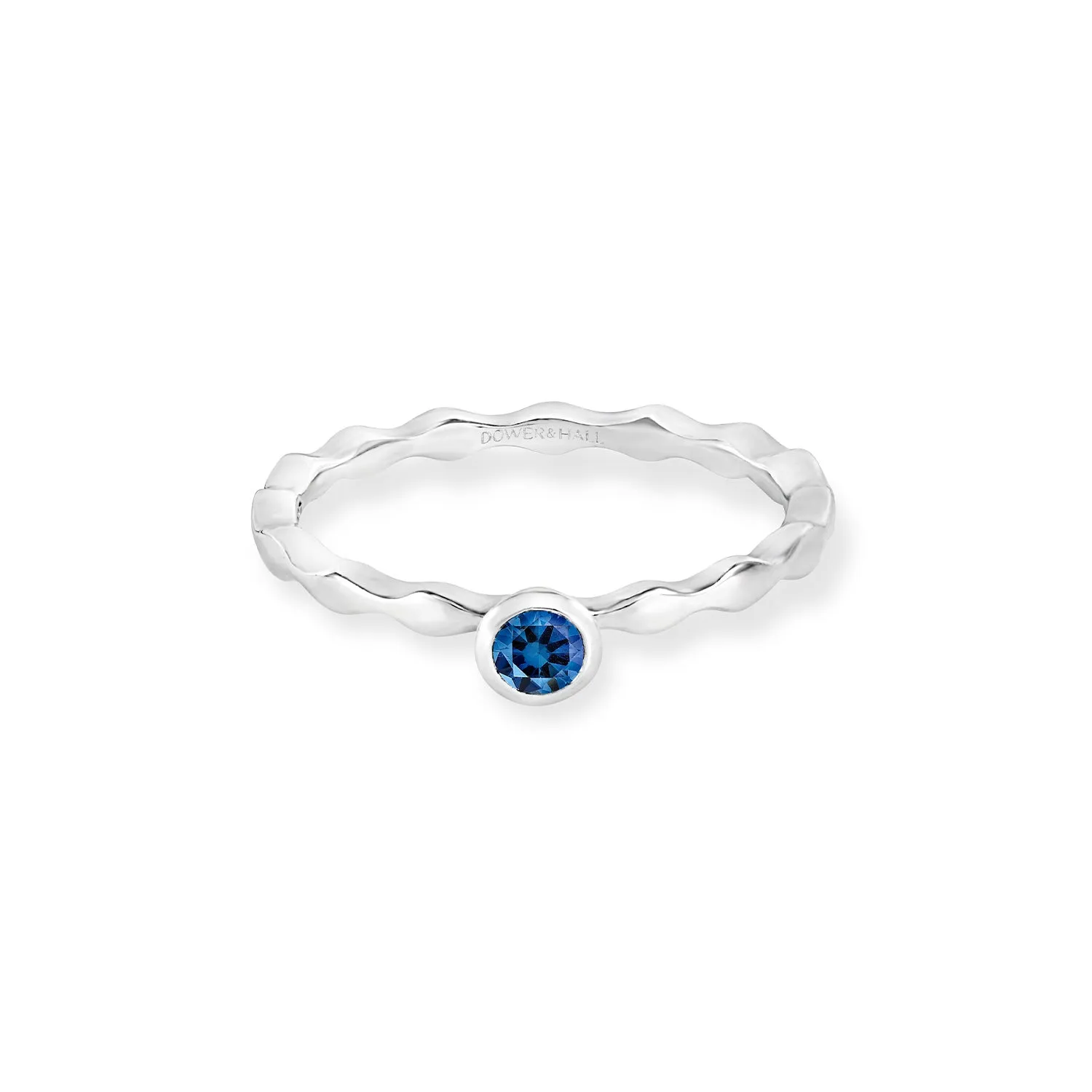 3mm Blue Sapphire Wave Twinkle Ring