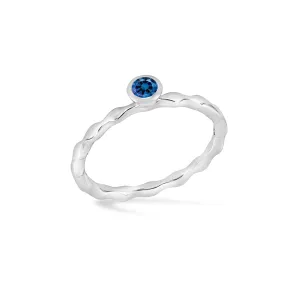 3mm Blue Sapphire Wave Twinkle Ring