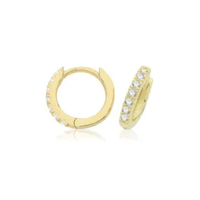 9K Yellow Gold Dainty Cubic Zirconia Huggies