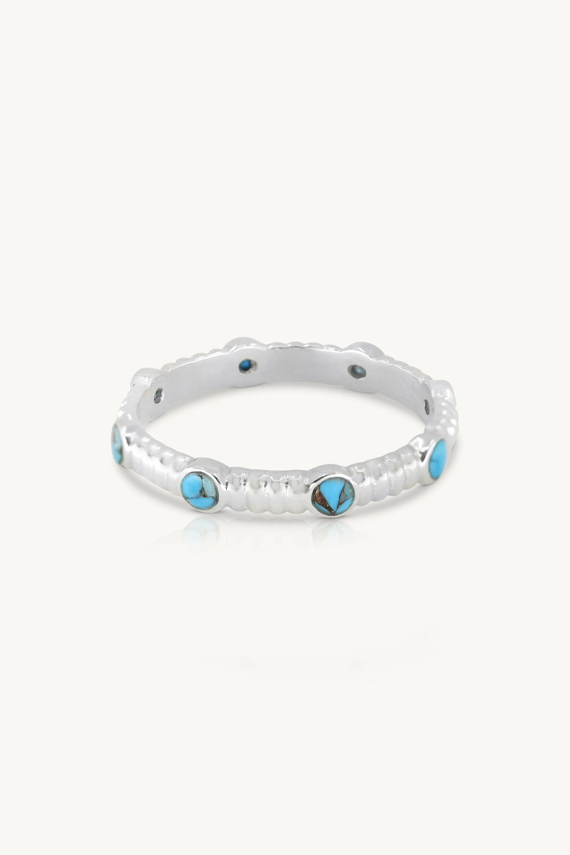 Asymmetric Turquoise Silver Stacker