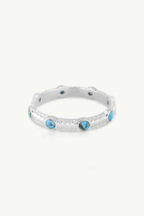 Asymmetric Turquoise Silver Stacker