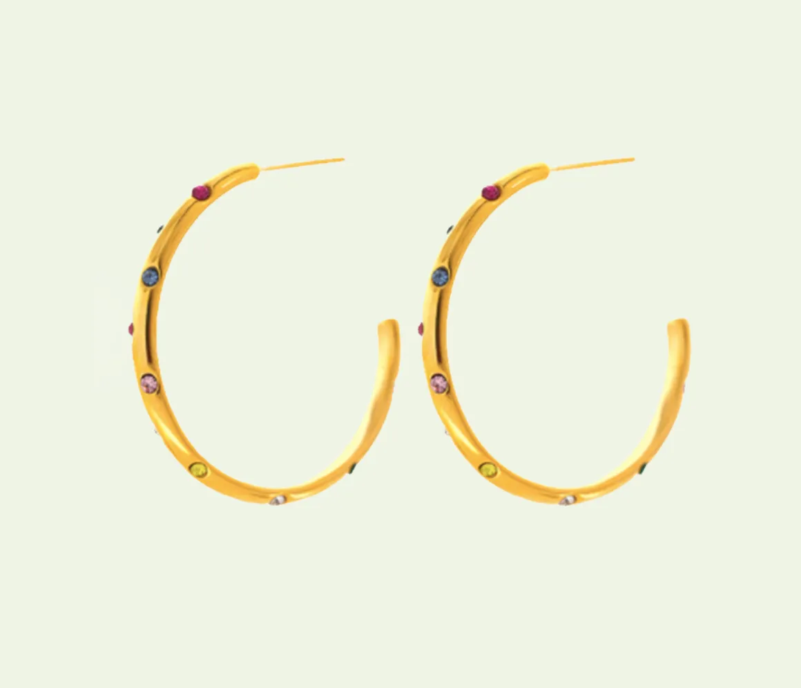 Aubree Multi Crystal Hoops