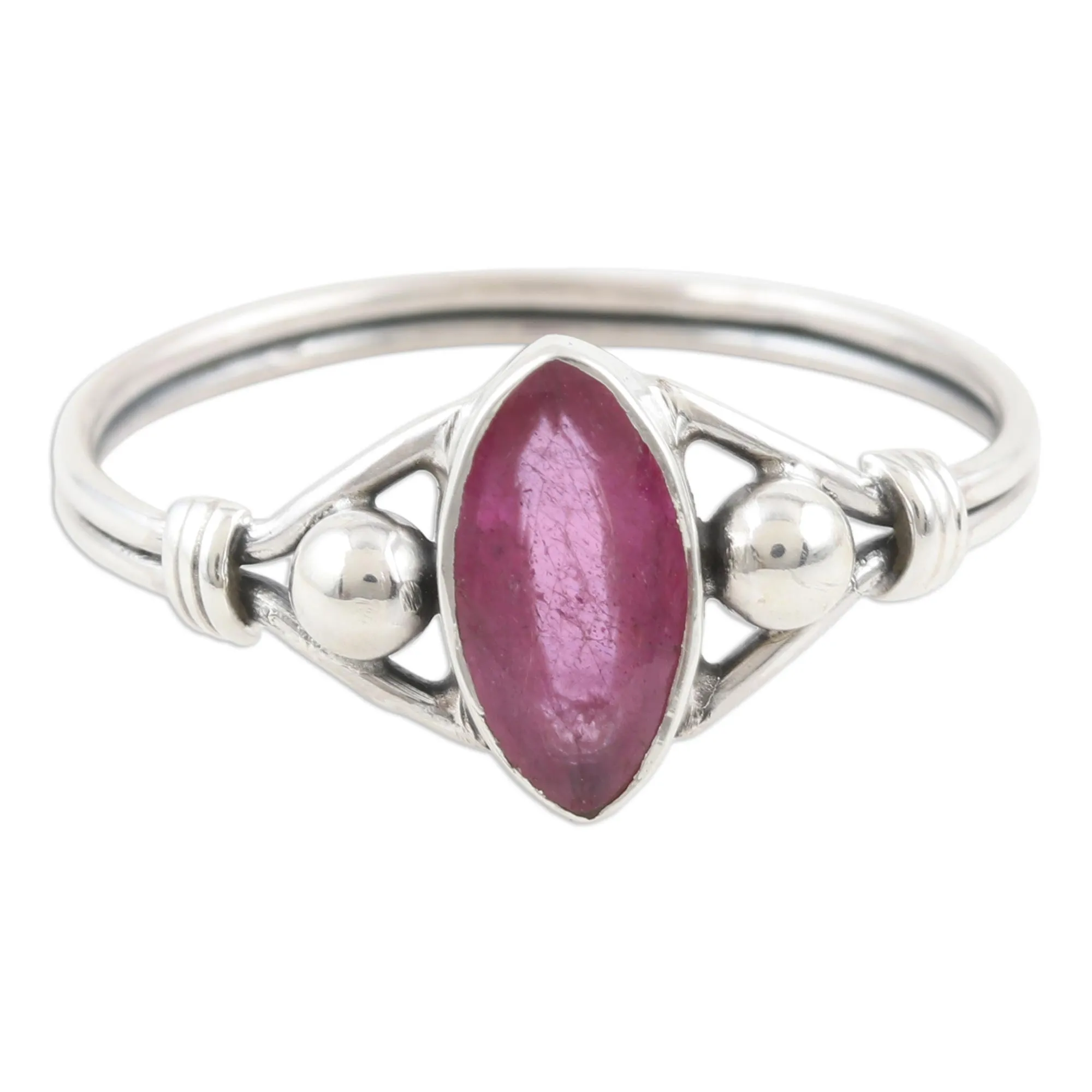 Baroness in Ruby Ruby and Sterling Silver Cocktail Ring