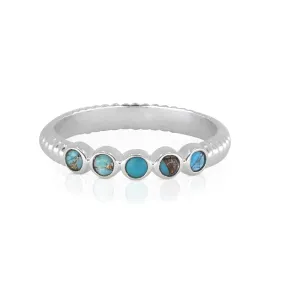 Binded Turquoise Silver Stacker