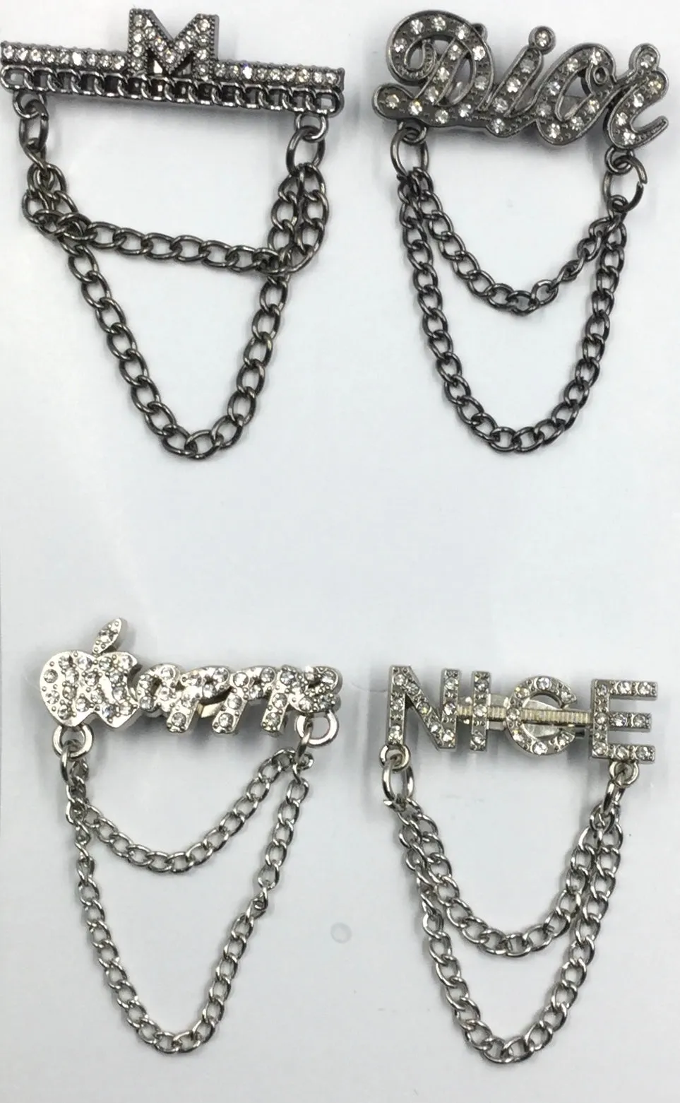 Black & Silver Chain Brooch Combo