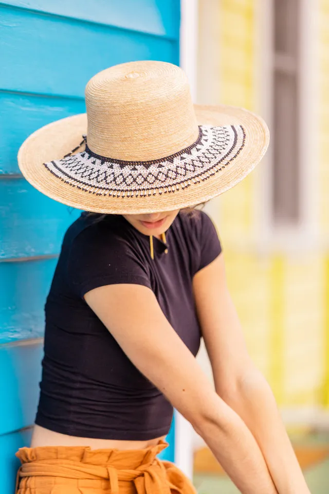 Black Beaded Hat Necklace