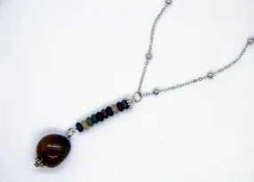 Bohemia Brown Long Stone Necklace