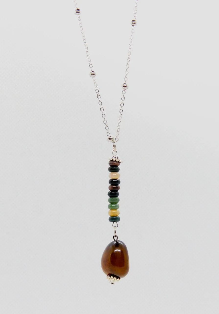 Bohemia Brown Long Stone Necklace