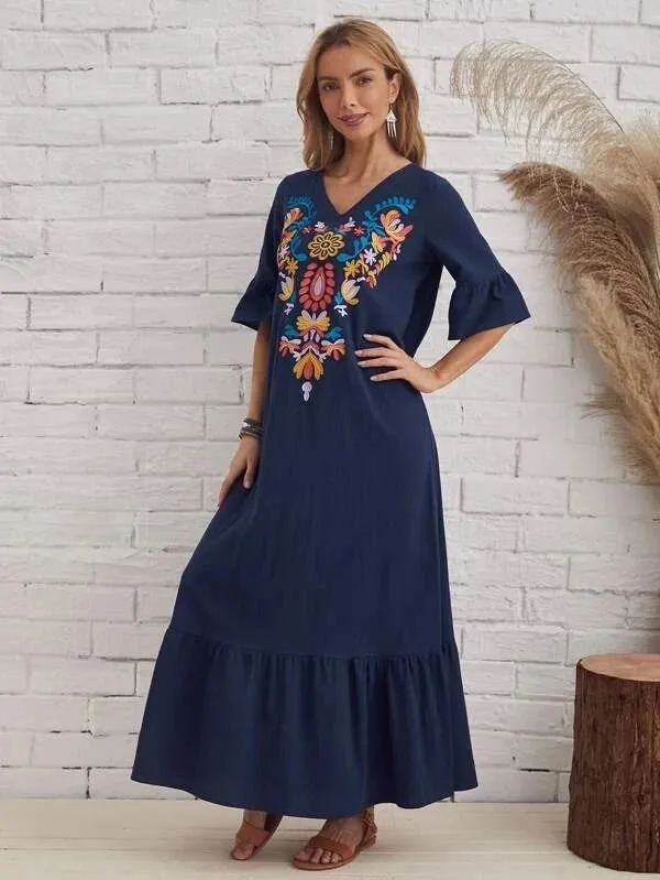 Bohemian Print Summer Dress For Women, Boho Maxi Dress