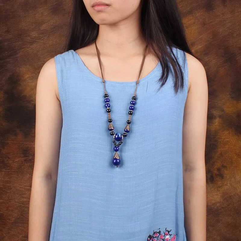 Bohemian Style Women's Ceramic Bead Necklace