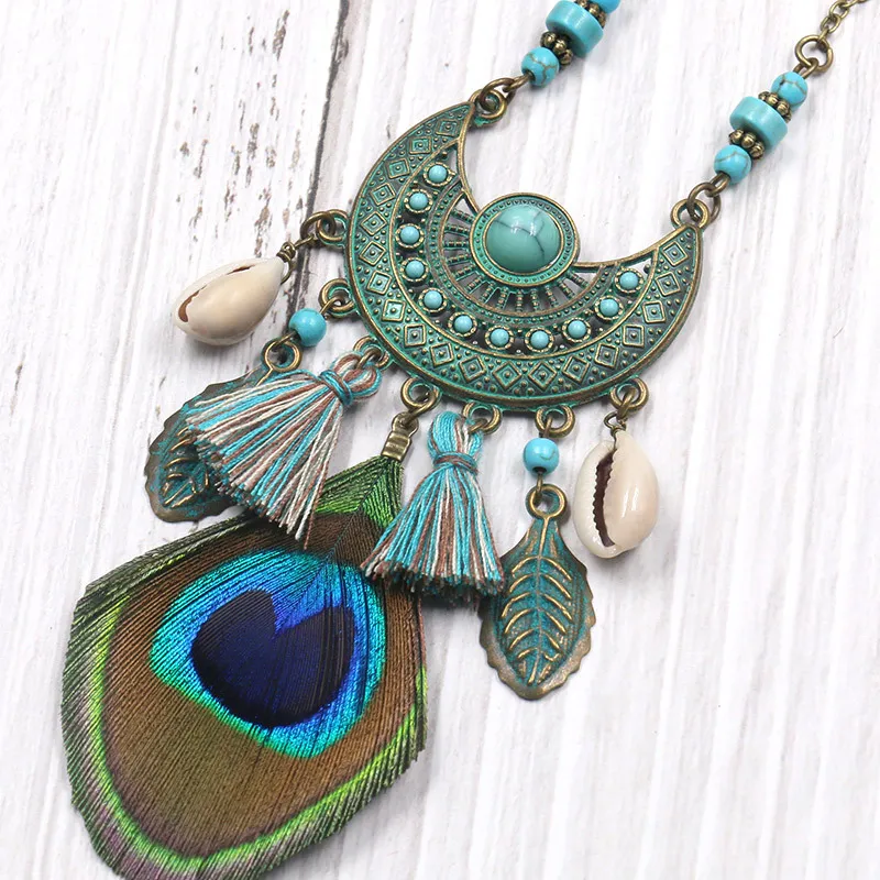 Bohemian Vintage Geometric Tassel Patchwork Necklaces