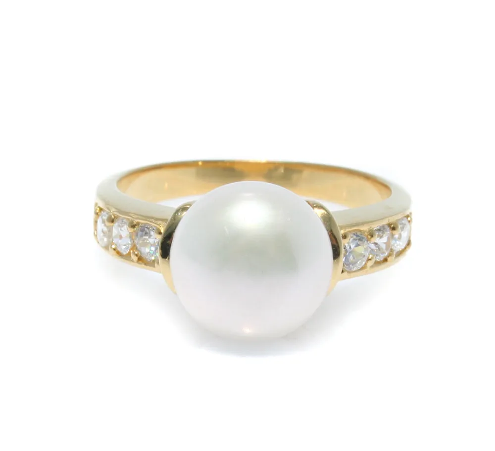 Broome Night Sky Pearl Zirconia Gold Ring