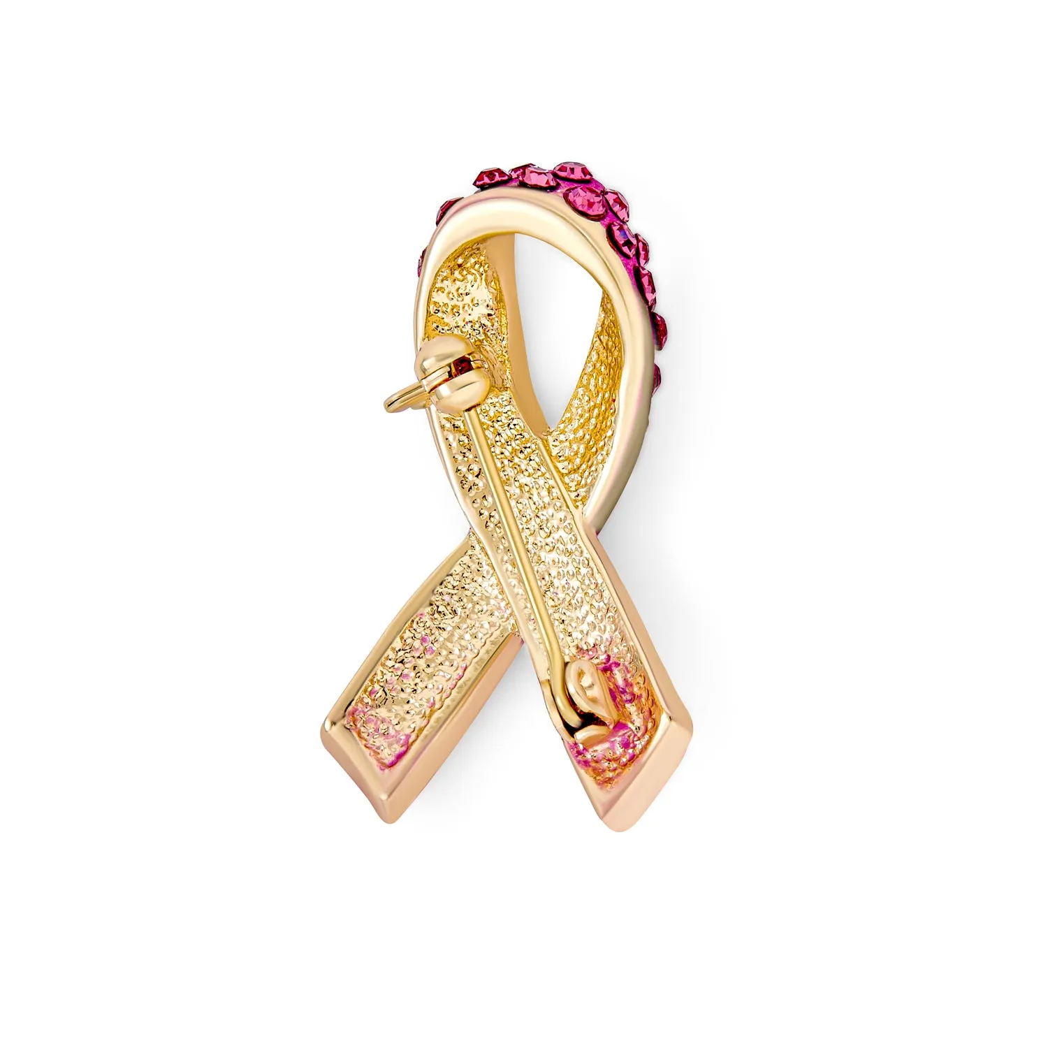 Cancer Awareness Brooche Pin - Silver Blue Pink Crystal Enamel Support Symbol Jewelry