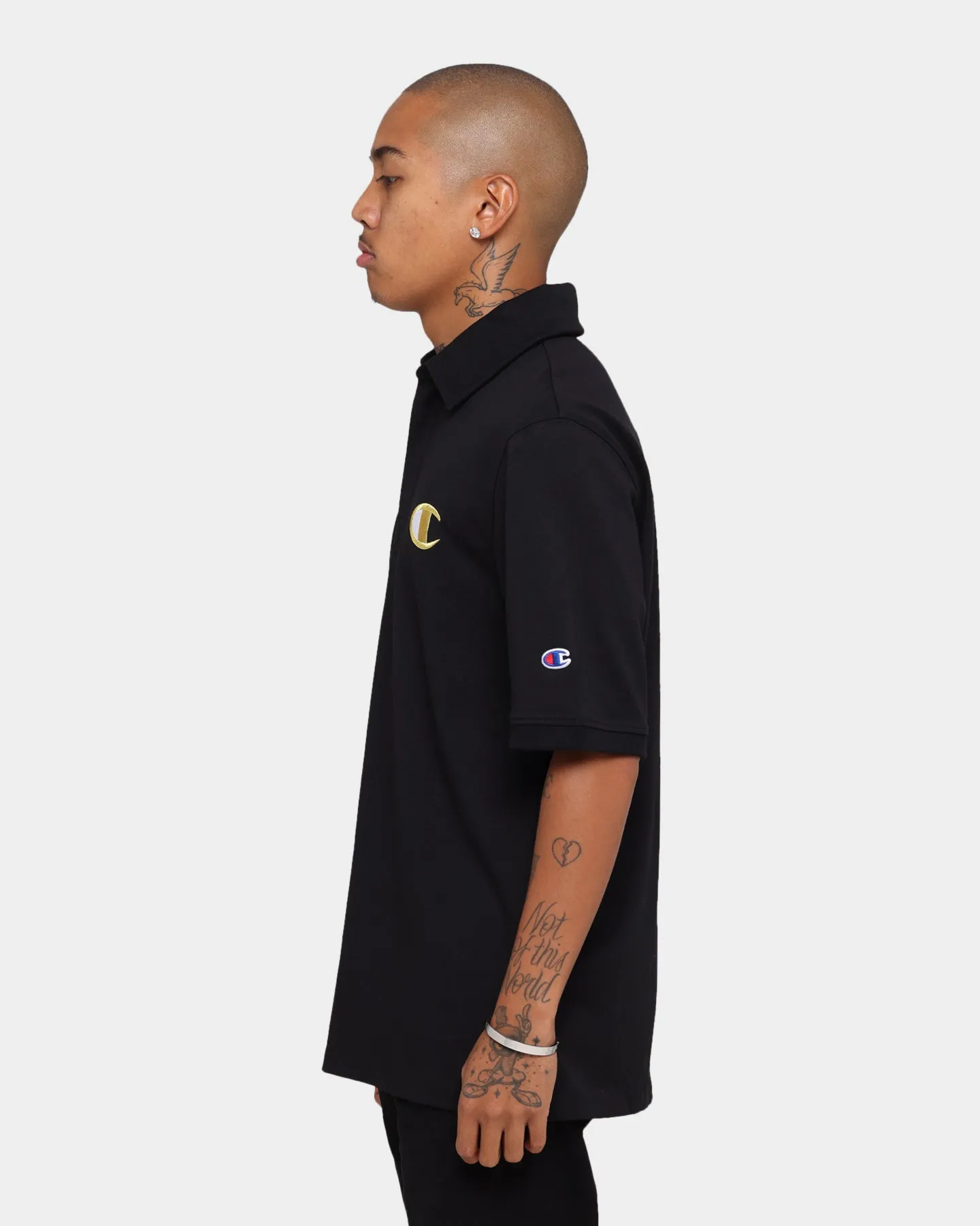 Champion Heritage Short Sleeve Polo Black/Gold