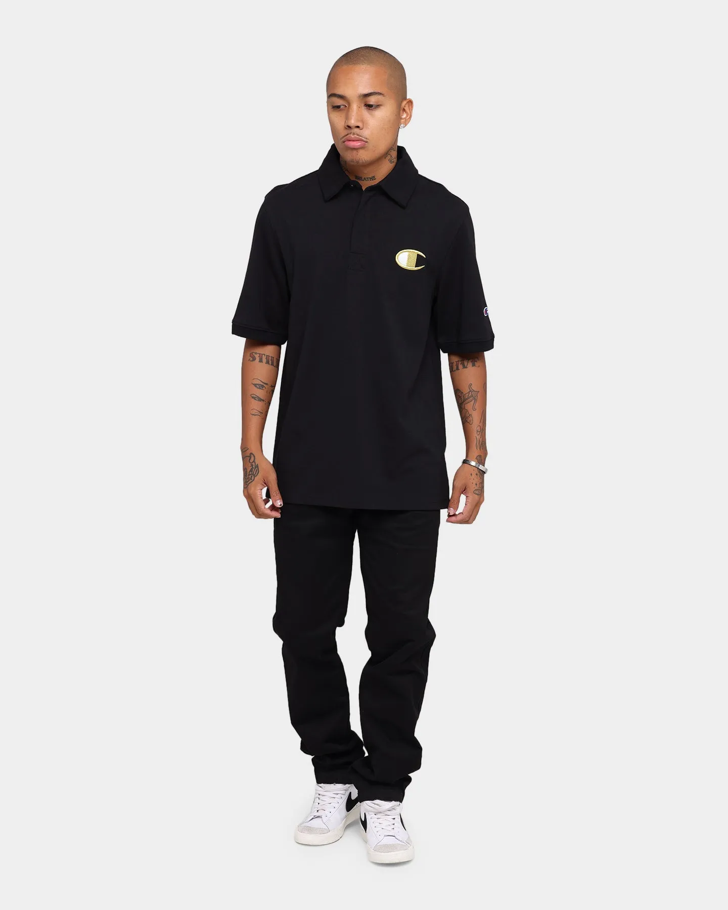 Champion Heritage Short Sleeve Polo Black/Gold