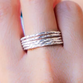 Classic 5 Sterling Silver Ring Stack