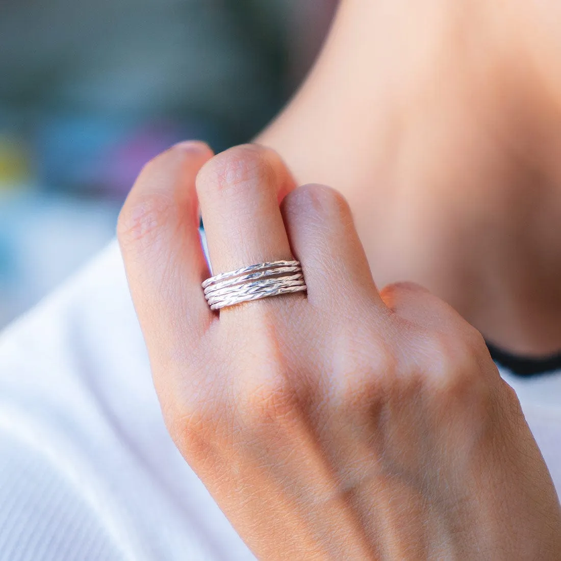 Classic 5 Sterling Silver Ring Stack