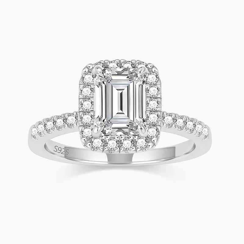 Classic Emerald Cubic Zirconia Engagement Rings