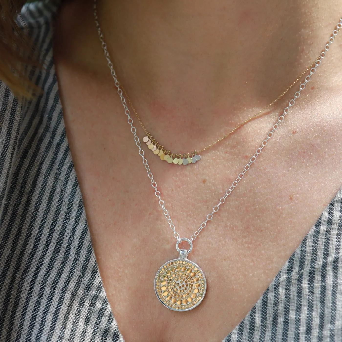 Classic Reversible Disc Pendant Necklace