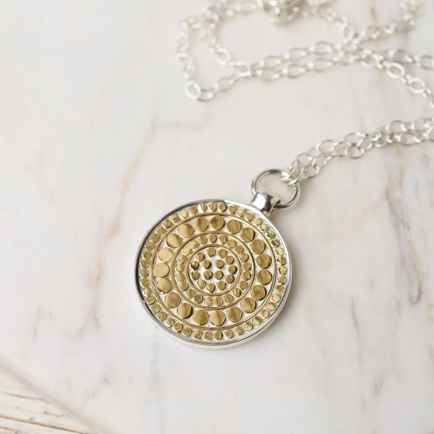 Classic Reversible Disc Pendant Necklace