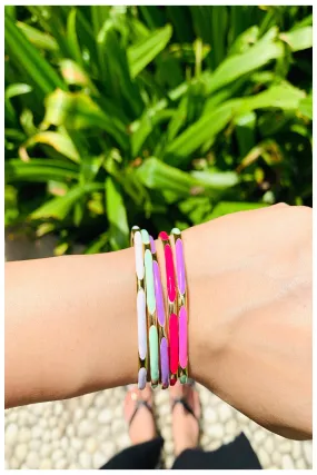 Colour Burst Enamel Slim Bracelets