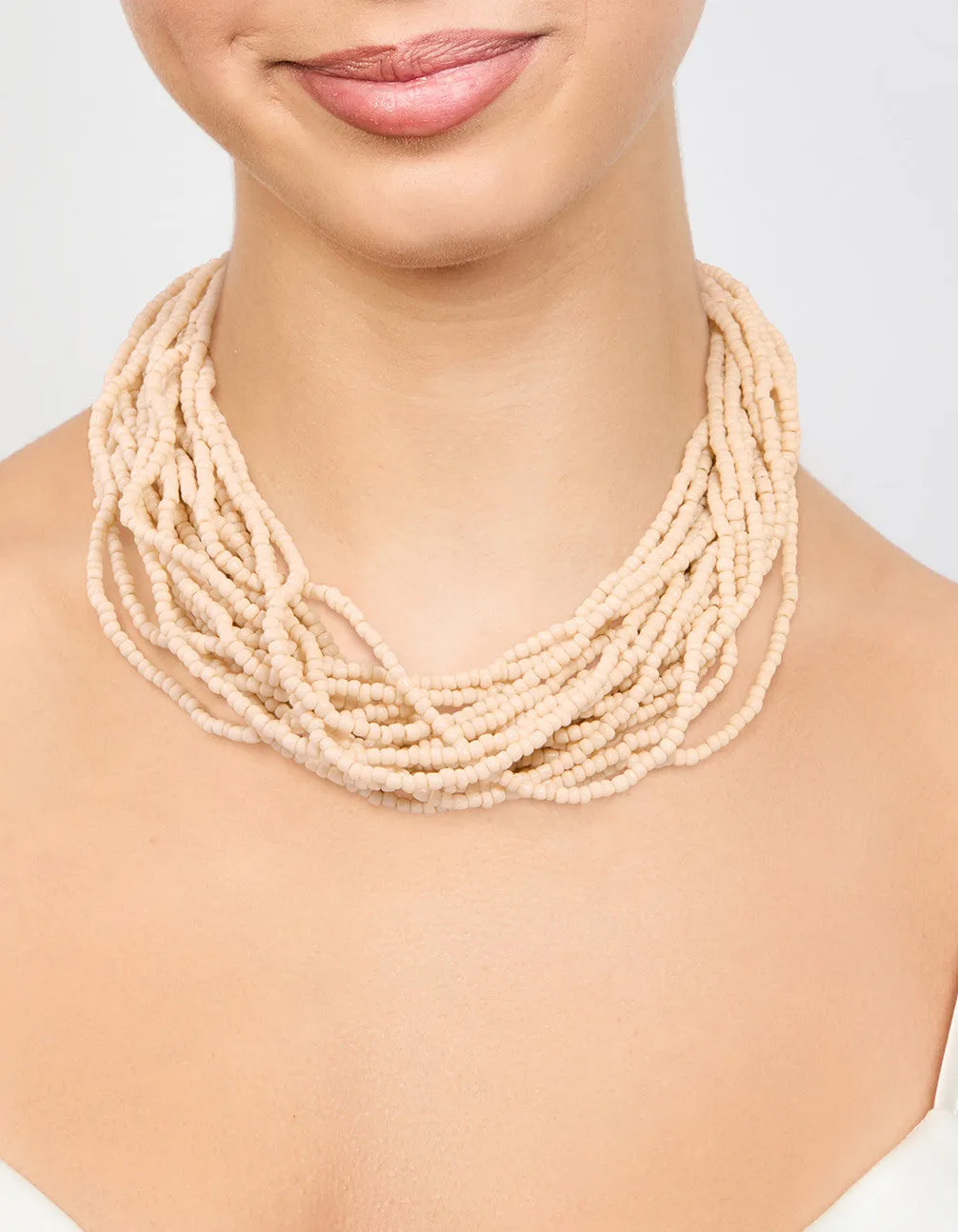 Cream Bead Layered Necklace