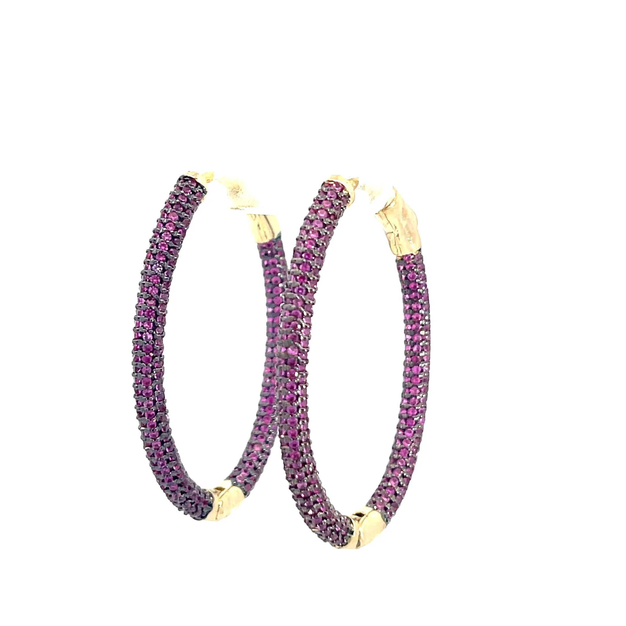 Crystal Oval Brass Hoops