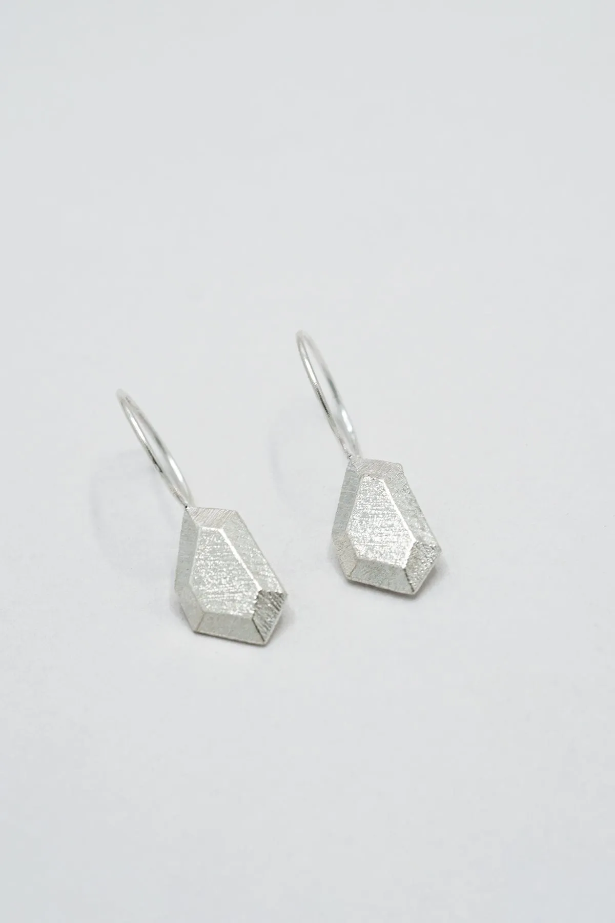 Crystalline Wire Hoops - Silver