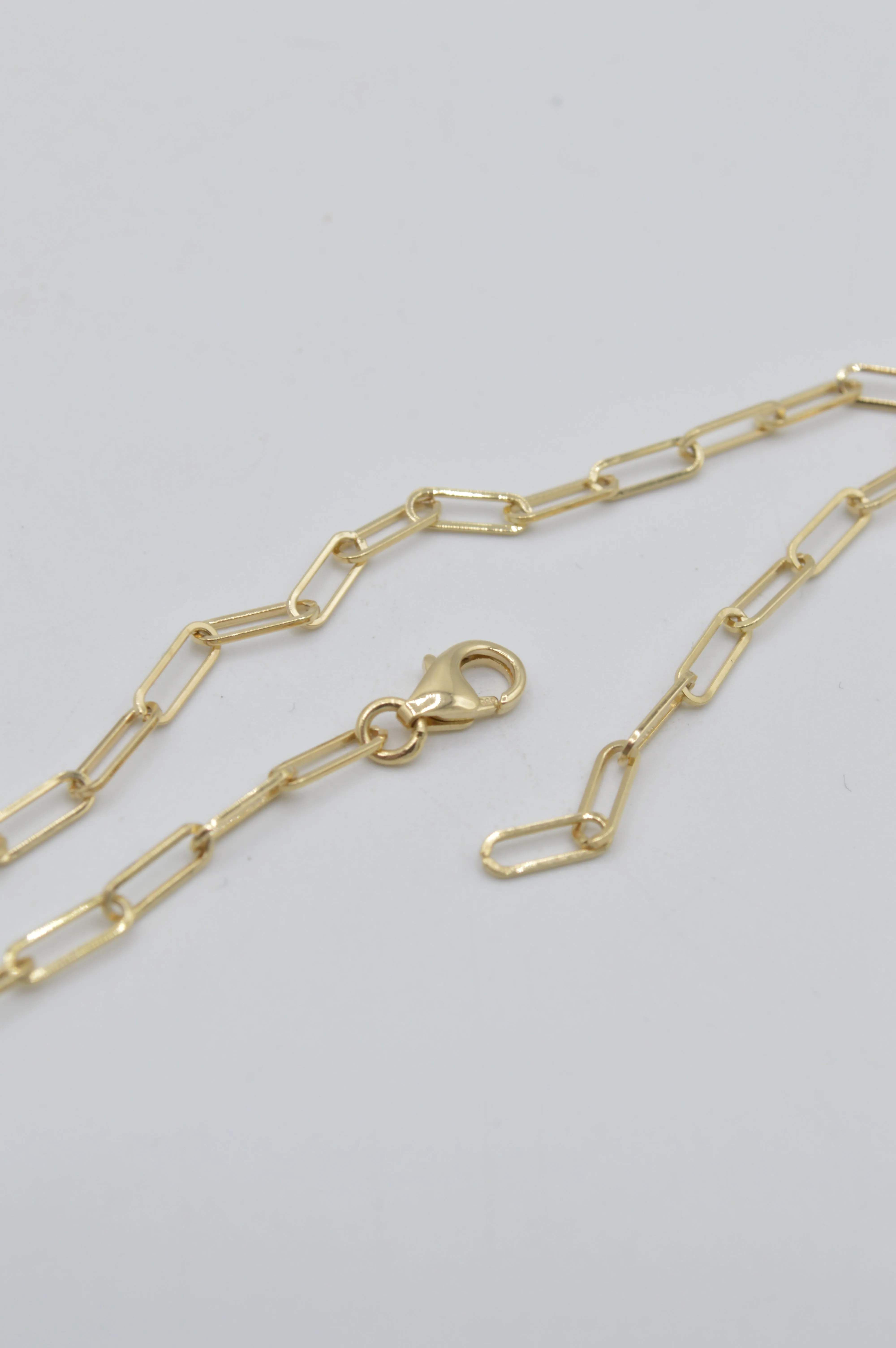 Dainty Paperclip Bracelet, 14k