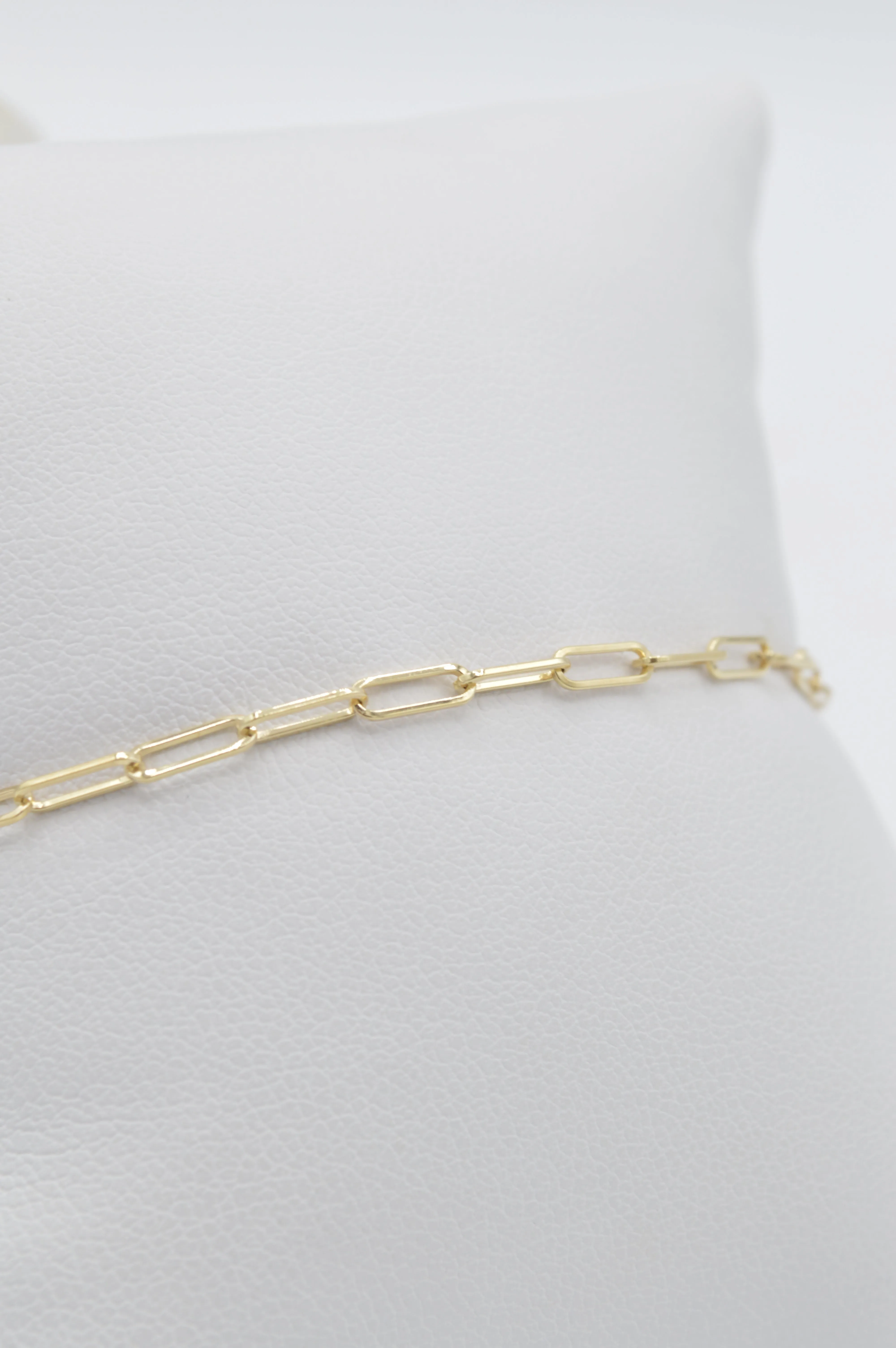 Dainty Paperclip Bracelet, 14k