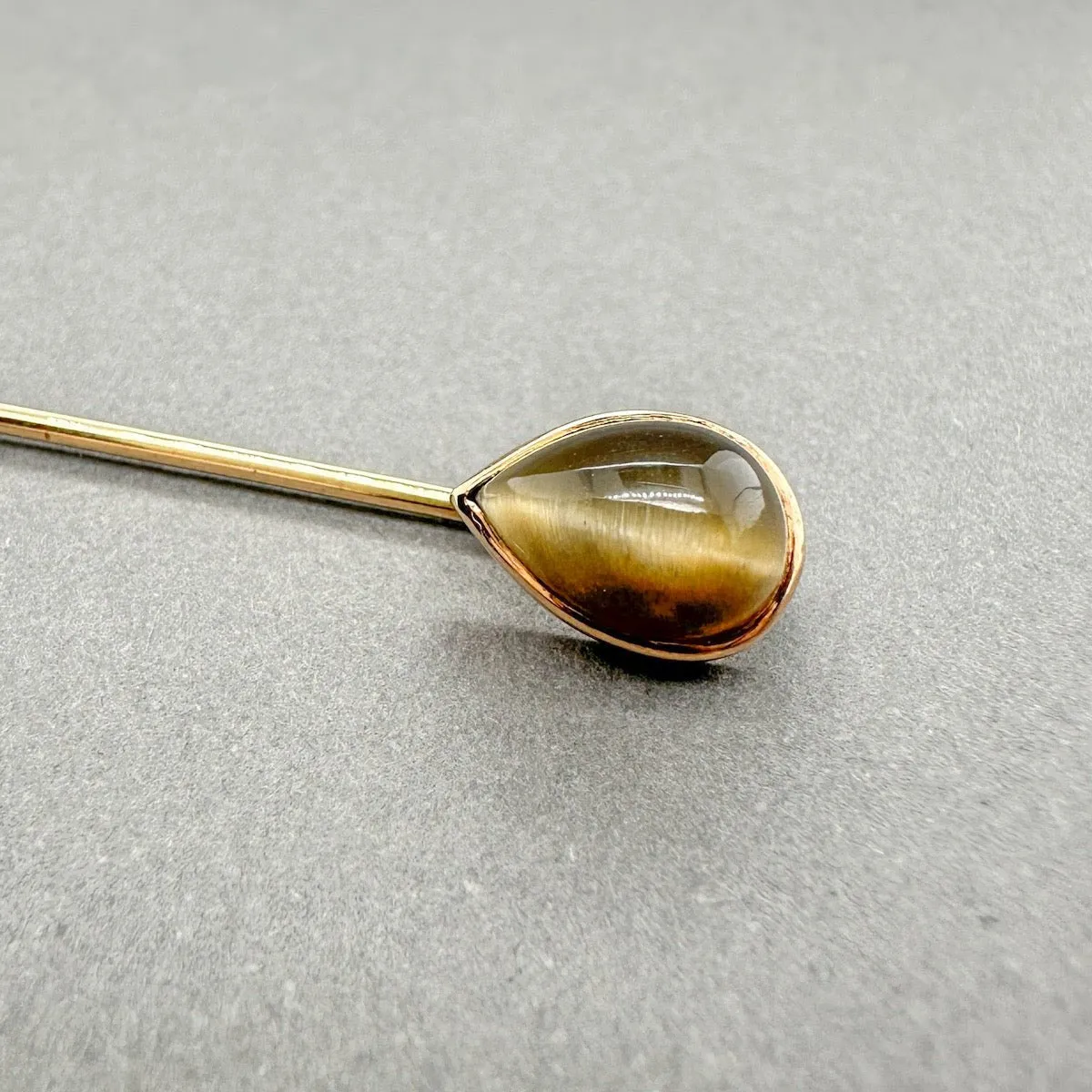 Estate Tiffany & Co. 14K Y Gold 5.44ct Tiger Eye Stick Pin